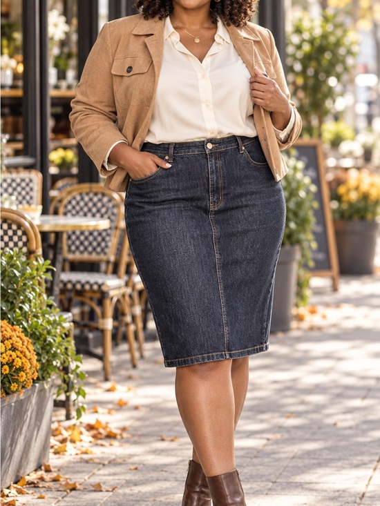 Jackie Blue Dresses & Skirts - Jackie Blue Size 16 Dark Wash Stretch Denim Pencil Skirt Y2K